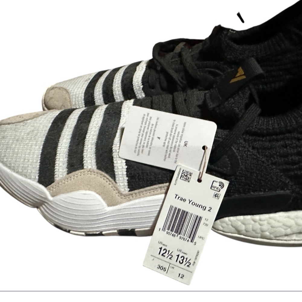 Adidas Trae Young 2 Black and White Sneakers